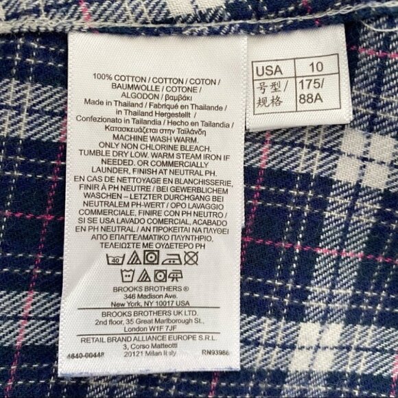 Brooks Brothers ๐ฏ cotton flannel button down plaid shirt - Picture 5 of 6